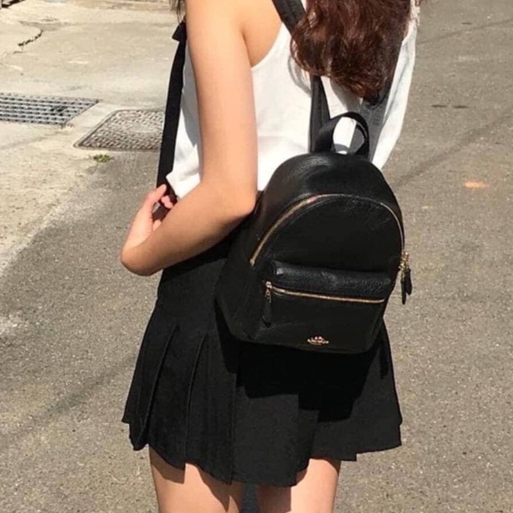Black Leather Backpack
